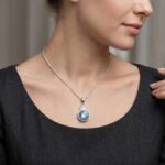 Zilveren zirkonia hanger met synthetische topaas