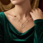 Gouden zirkonia hanger met bedelketting