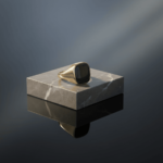 Gouden zwarte lagensteen cachet ring