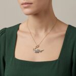 Gouden gekleurde zirkonia zwaan hanger