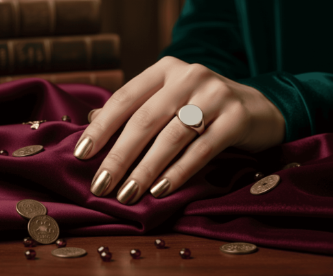 Wit gouden cachet ring