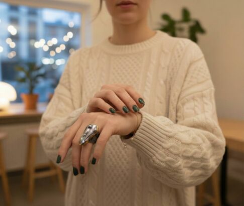 Zilveren ring met parelmoer