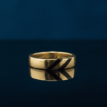 14 karaat geel gouden ring met onyx