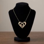 Gouden zirkonia dubbele harten hanger