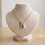 Bicolor saffieren hanger met diamanten