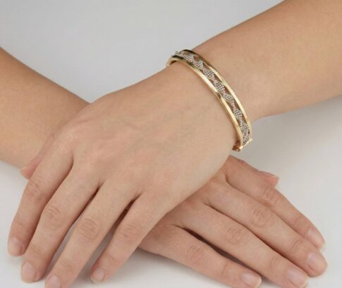 Bicolor gouden slavenarmband