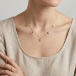 Gouden zirkonia bedelketting