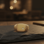 Christian geel gouden diamanten cachet ring