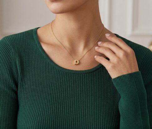 Gouden ketting met D hanger