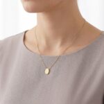 14 karaat ovale hanger met ketting