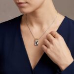 Bicolor saffieren hanger met diamanten