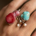 Zilveren ring met edelstenen