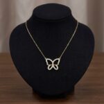 Gouden zirkonia vlinder hanger