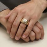 Cachet ring met diamant