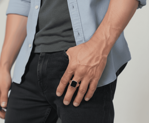 Gouden cachet ring met heliotroop