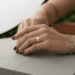 14 karaats gouden ring solitair met zirkonia