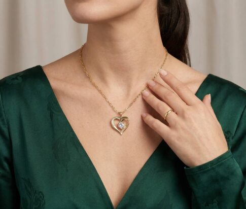 Gouden ketting met hart hanger