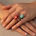 Zilveren ring met edelstenen