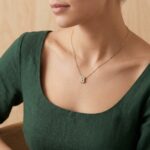 Gouden ketting met B zirkonia hanger