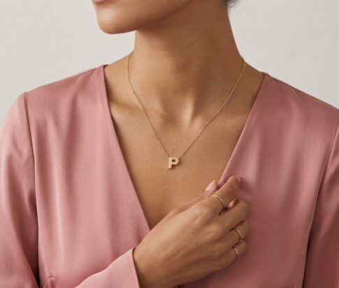 Gouden ketting met P hanger