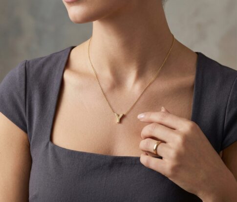 Gouden ketting met Y hanger