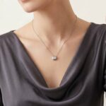 Wit gouden solitair zirkonia hanger