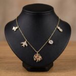 Gouden gekleurde zirkonia bedelketting