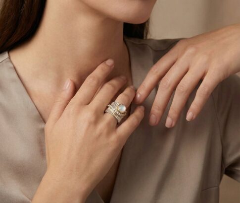 Zilveren ring met witte kwarts