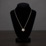 Geel gouden solitair hanger met zirkonia