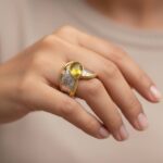 Zilveren double ring met citrien