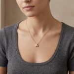 Gouden ketting met A hanger