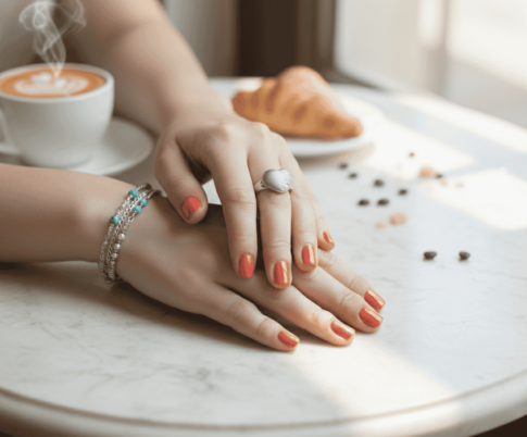 Wit gouden harten ring met diamanten