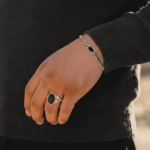 Gouden 14 karaat lagensteen cachet ring