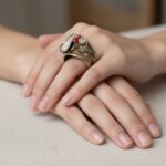 Zilveren ring met parel en rhodoniet