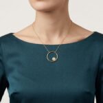 Gouden ketting met zirkonia cirkel hanger