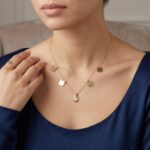 Gouden klaver en zirkonia hanger