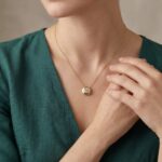 Gouden solitair zirkonia hanger