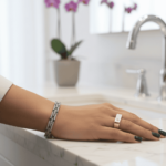 Tricolor gouden cachet ring met diamant