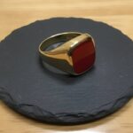 Gouden agaat cachet ring
