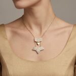Gouden ster hanger met uitschuifbare hart