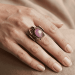 Zilveren ring met kunziet