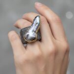 Zilveren ring met parelmoer