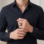 Gouden zegel ring met onyx