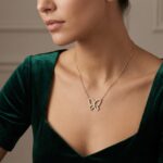 Gouden zirkonia vlinder hanger