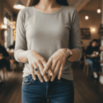 Gouden blauwe lagensteen cachet ring