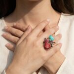 Zilveren ring met edelstenen