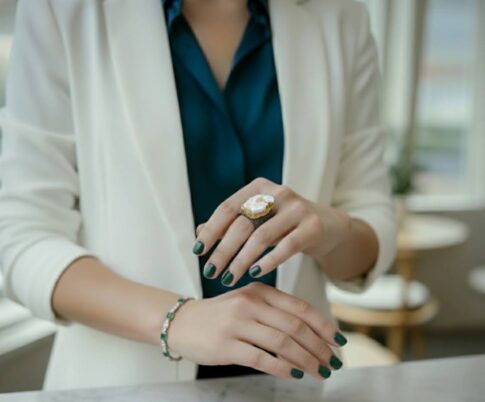 Zilveren parelmoer ring