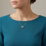 Gouden ketting met H zirkonia hanger