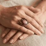 Zilveren ring met kunziet