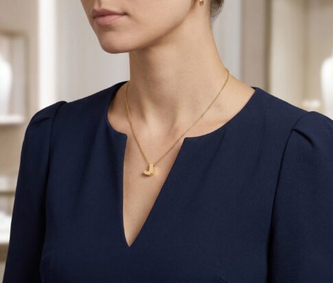 Gouden ketting met J hanger